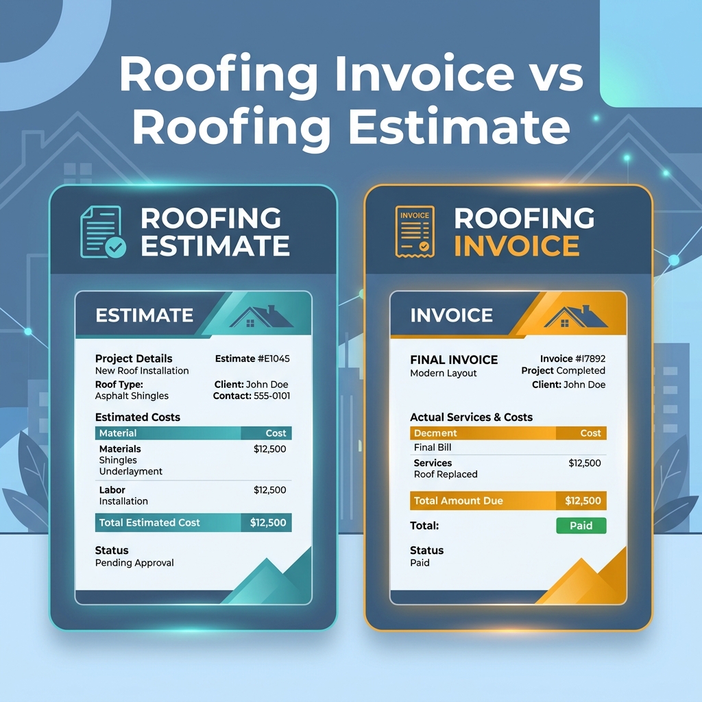 roofing invoice vs roofing estimate